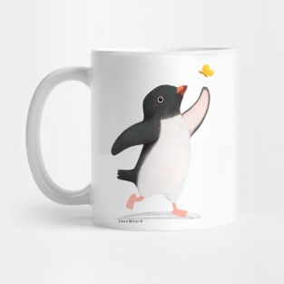 Adelie Penguin and butterfly Mug